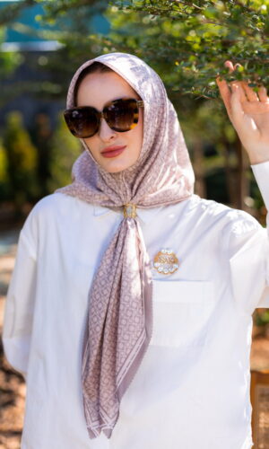 DSAKS Signature Monogram Hijab In Biscuit